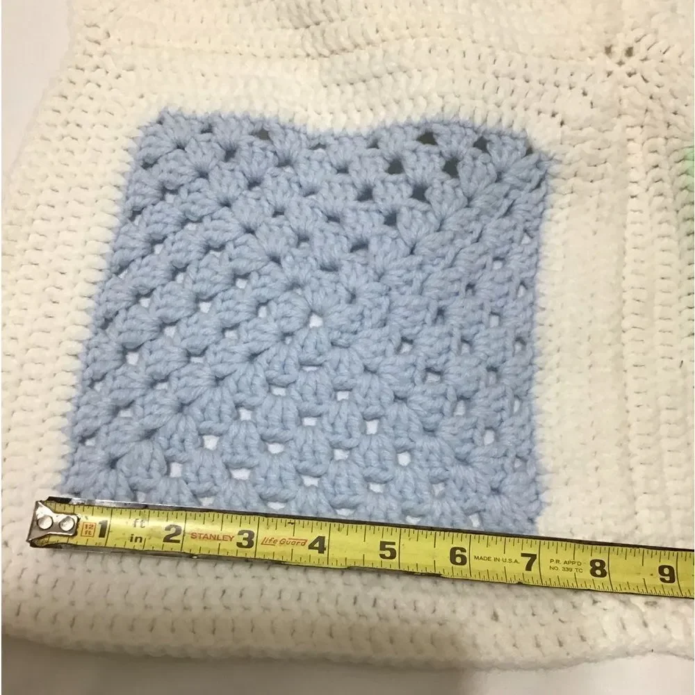 Hand Crafted Crochet Granny Squares Style Quilt